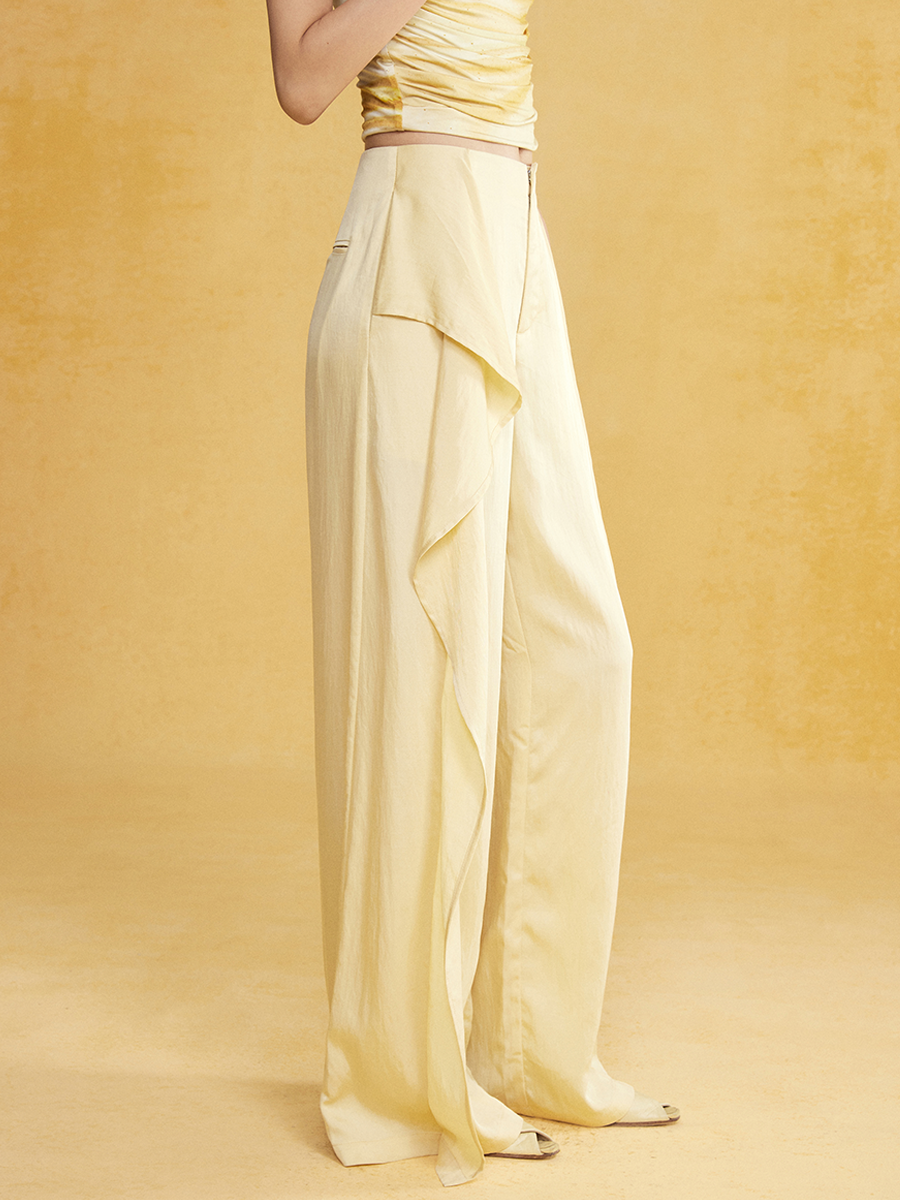 Loose-leaf Drape Wide-leg Casual Pants