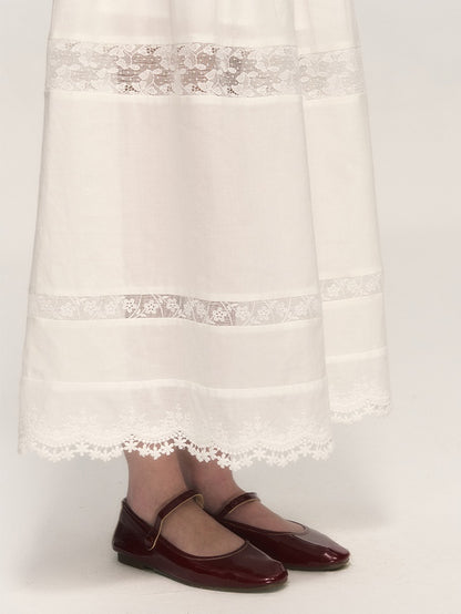 Retro Patchwork Lace A-line Skirt