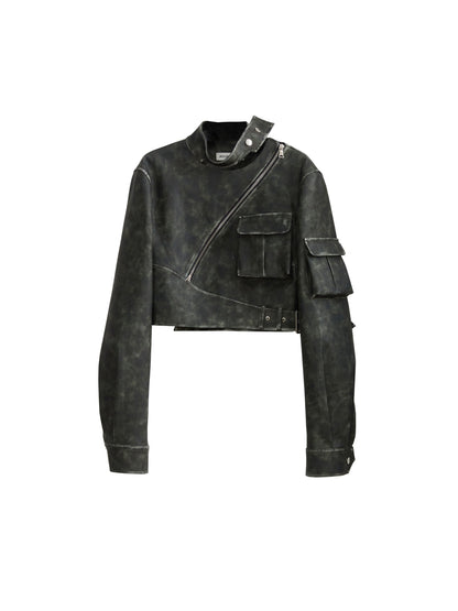 Design de moto PU Jacket courte