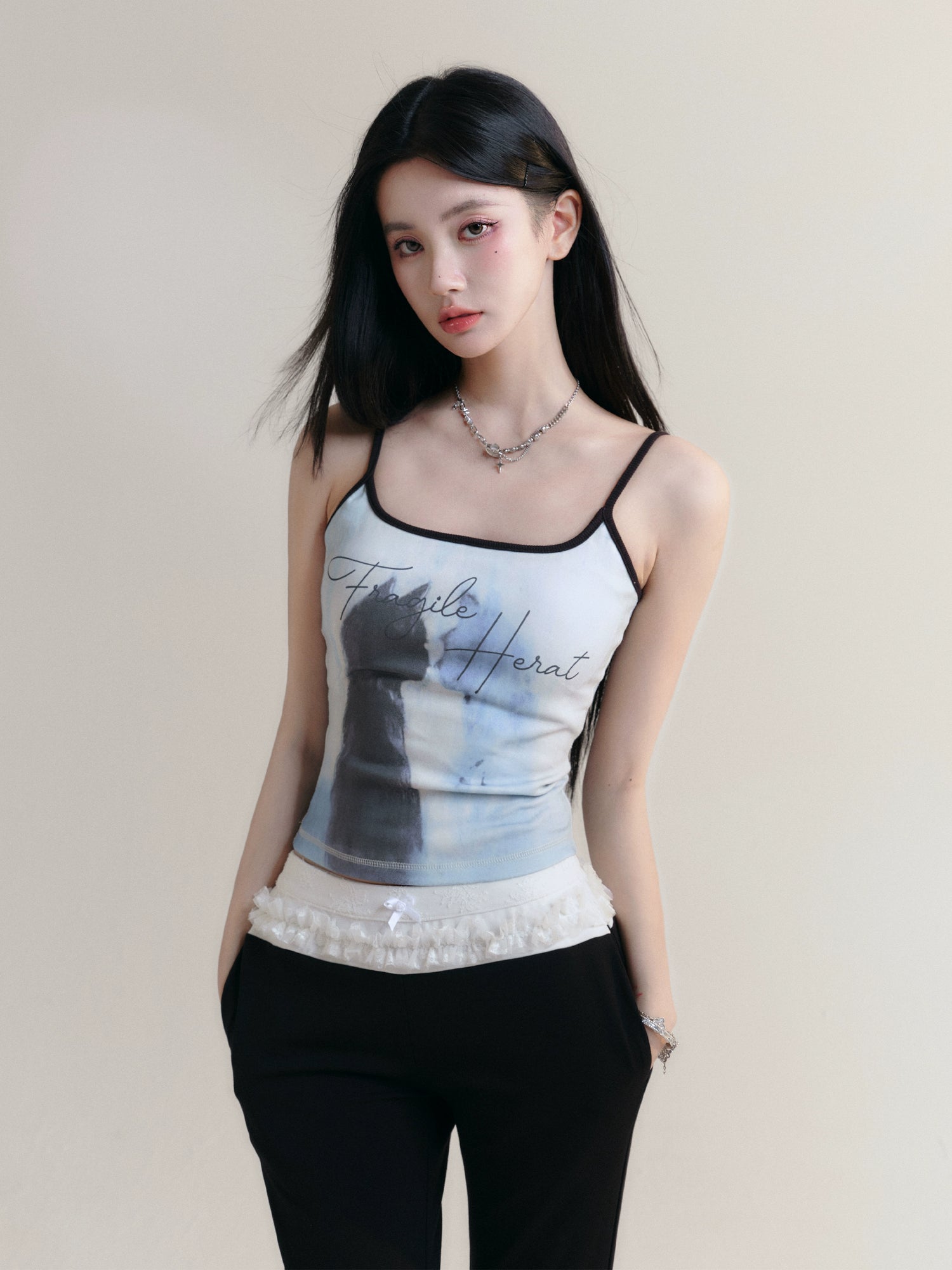 Contrasting Cat Print Camisole