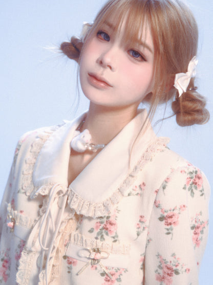 Doll Collar Lace Floral Jacket