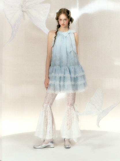 Butterfly Organza Lace Sleeveless Dress