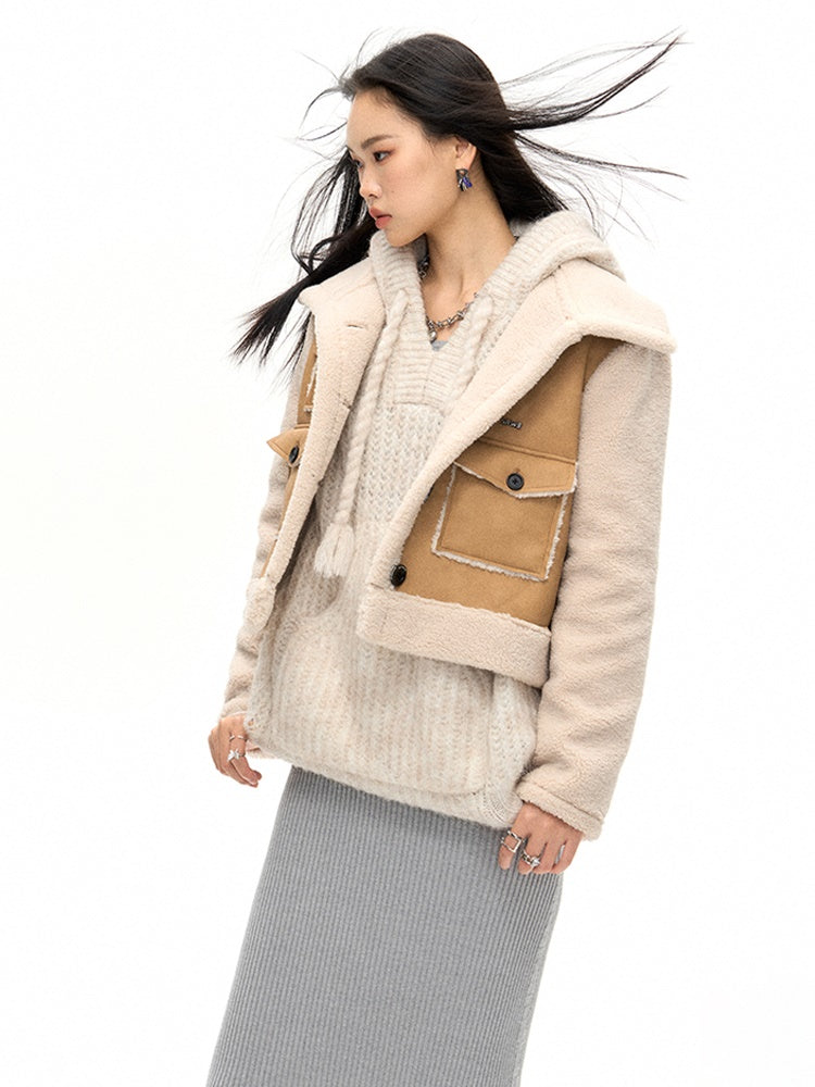 Eco-friendly Fur Fake Suede Jacket