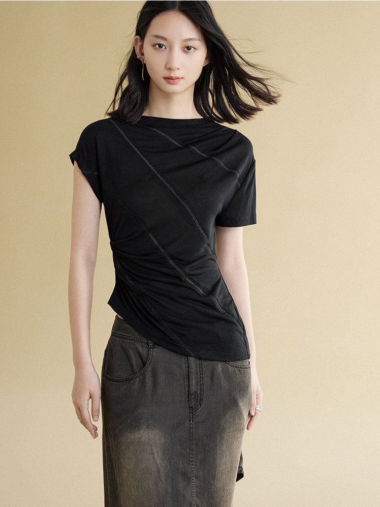 Oblique Split Irregular T-shirt