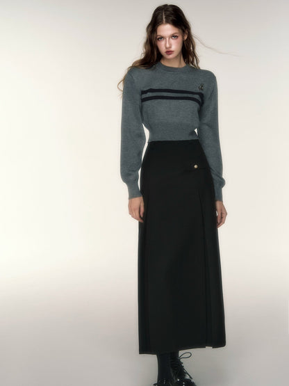 Box Pleated Long Skirt