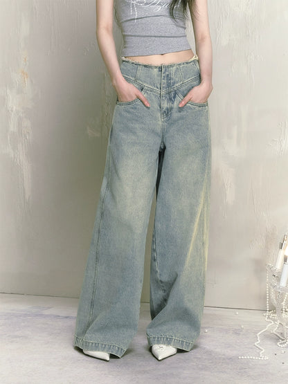 Loose Ripped Wide Leg High Waist Jeans