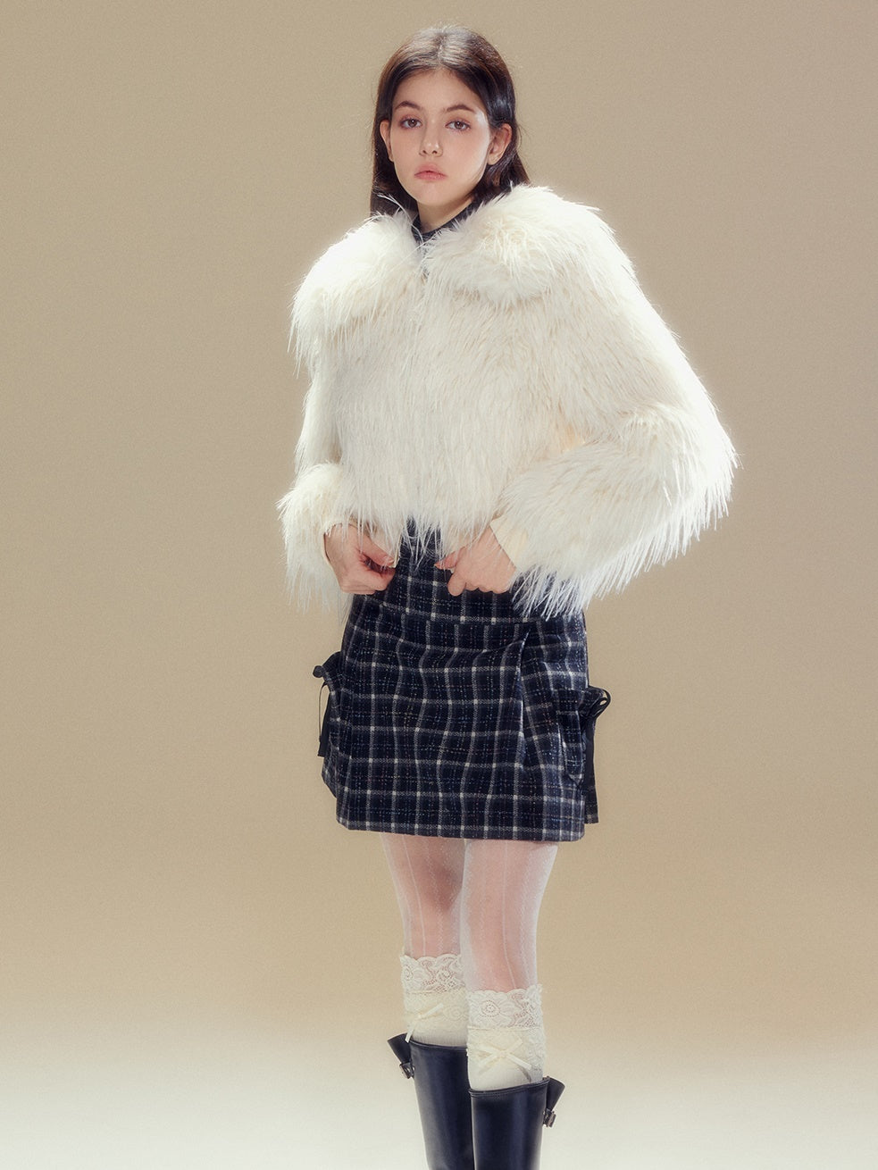 Reversible Lapel Curly Eco Friendly Fur Jacket