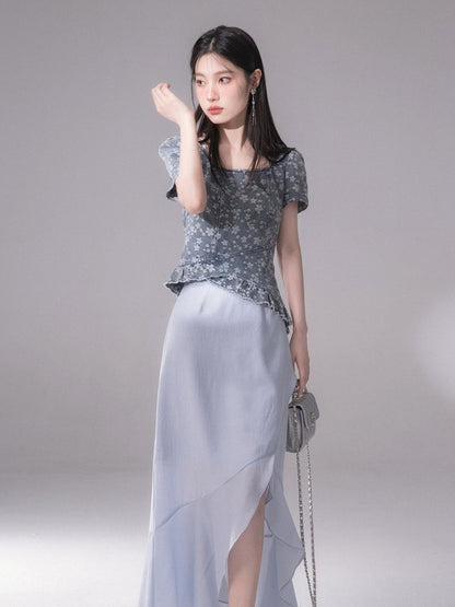 Romantic Irregular Lotus Leaf Skirt