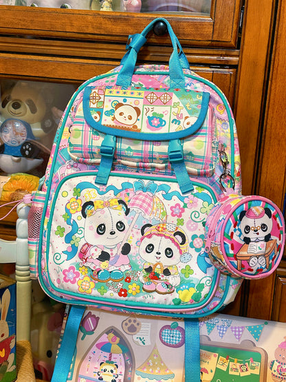 Panda Print Nylon Backpack