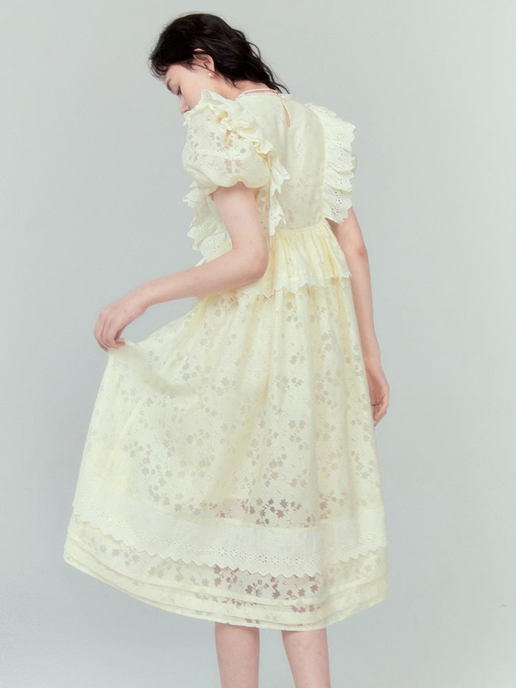 Lace V-Neck French Princess Dress