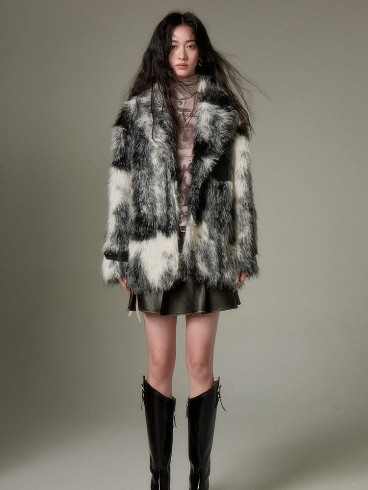 Animal Print Eco-friendly Fur Jacket