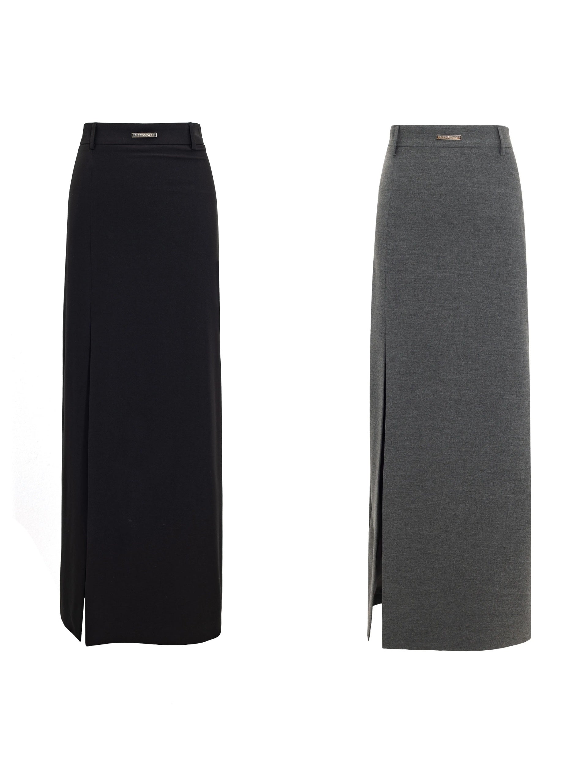 Straight Mid-waist Long Slit Skirt