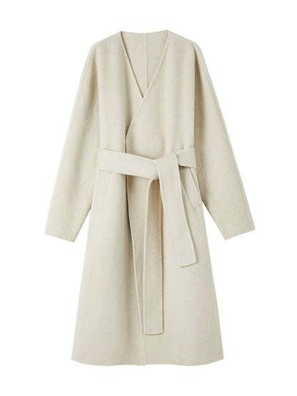 Collarless Long Double-sided Gown Coat