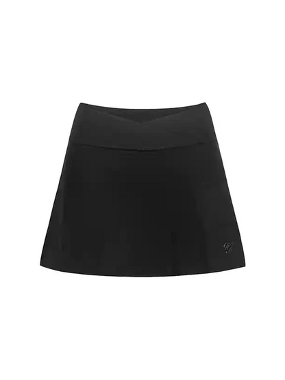 Flare Plain High-Waist Simple Mini-Skirt