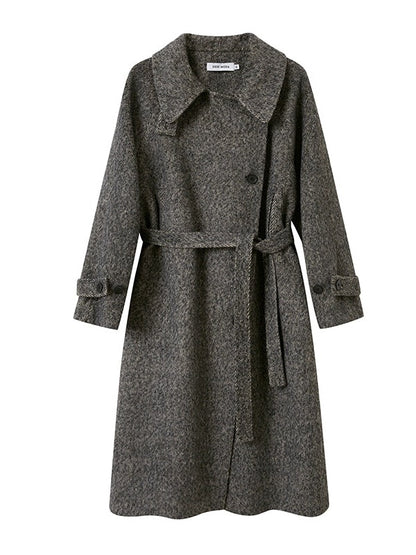 Loose Middle Length Belt Coat