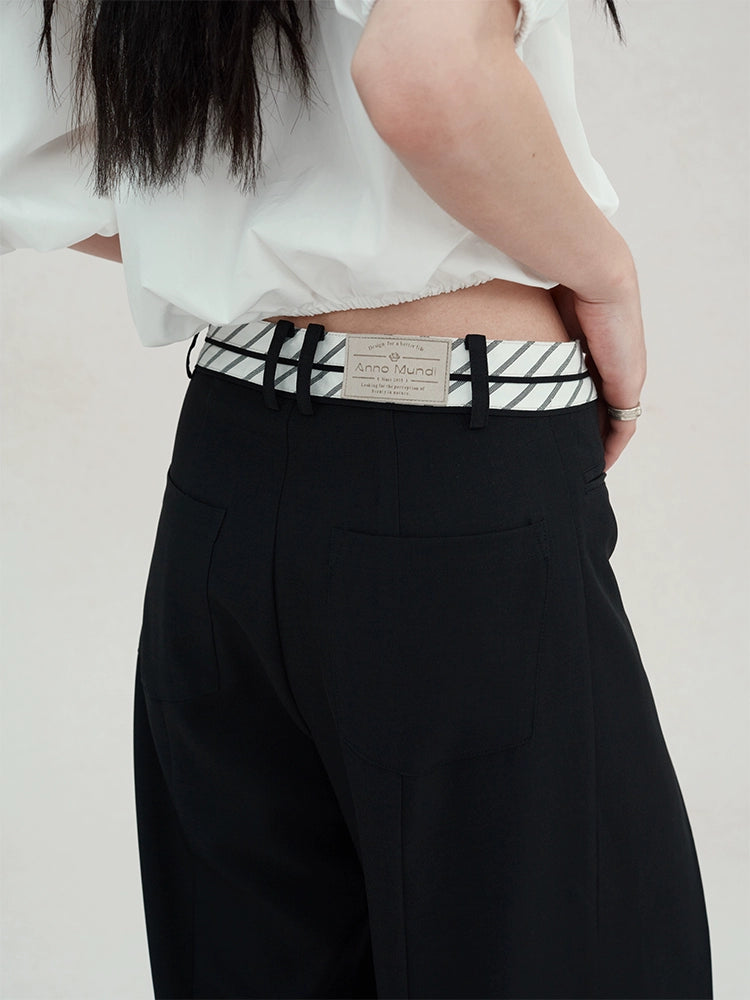 Anti-wrinkle Twill Double Waist Casual Pants