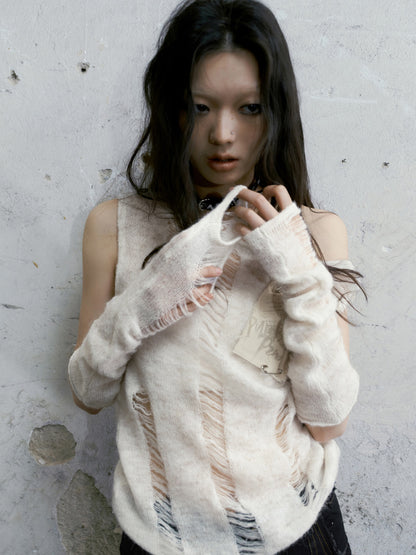 Hollow Knit Vest &amp; Arm Cover