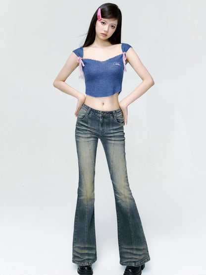 Ribbon Tight Cropped Summer-Knit