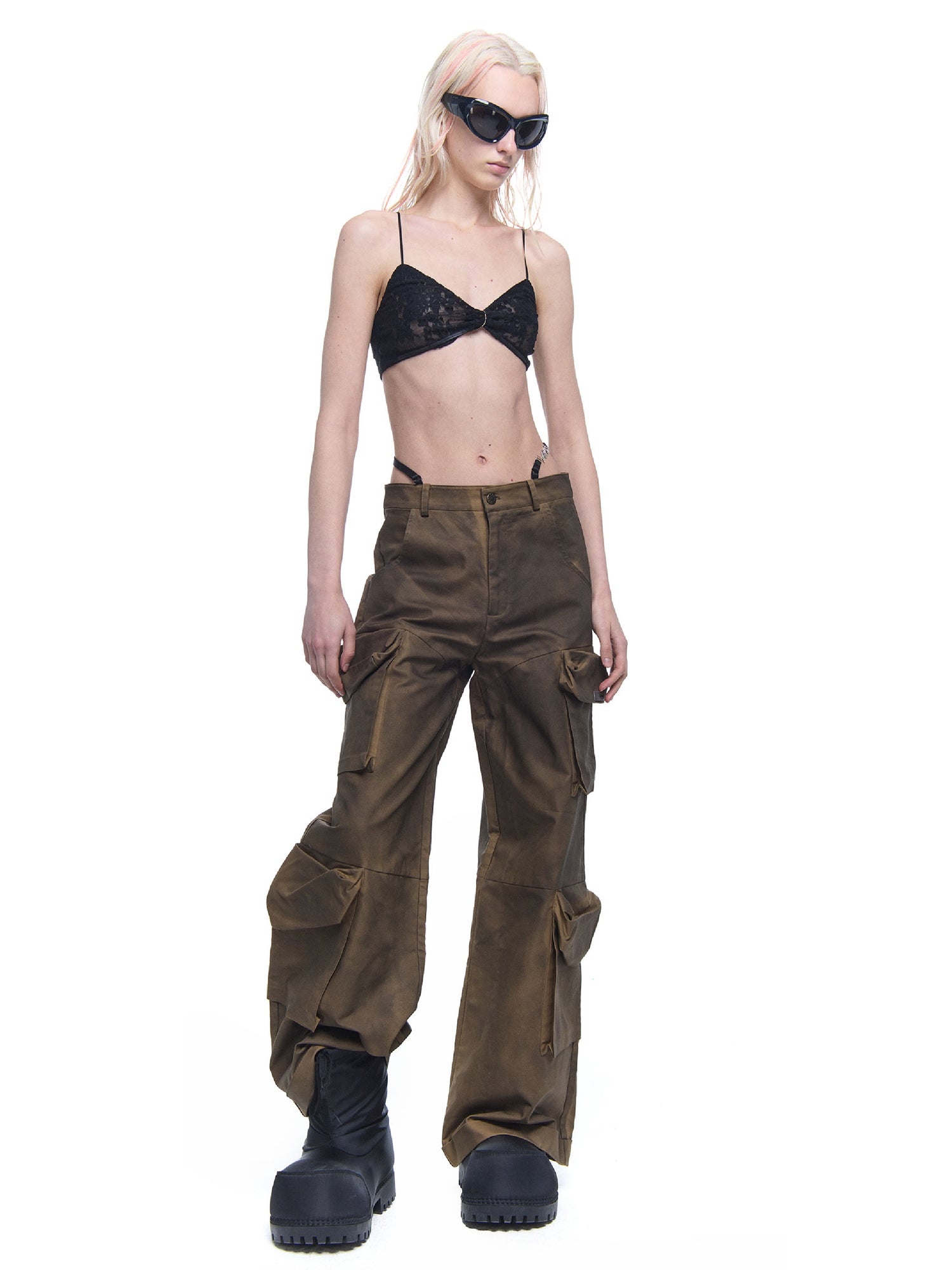 Multi-pocket Wide Leg Pants