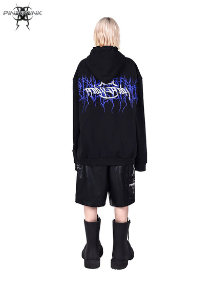 LOGO Embroidered Genderless Hooded Sweat