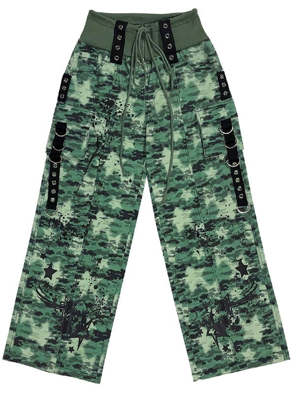 Camouflage Spray-printed Jeans