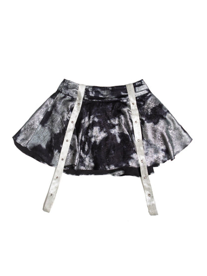 Tie-dye Texture Flare Short Skirt