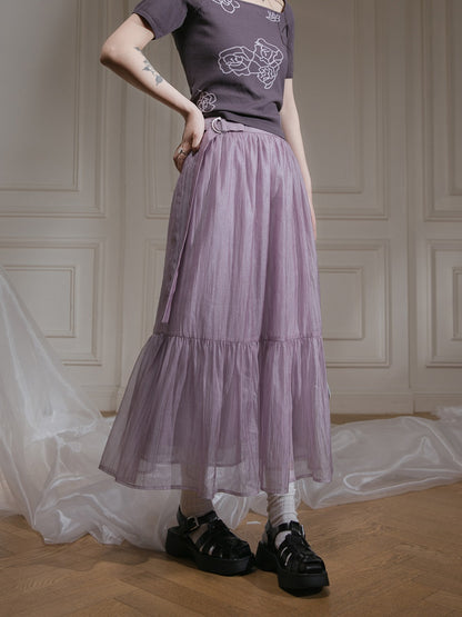 Transparent Flowing Gauze Skirt