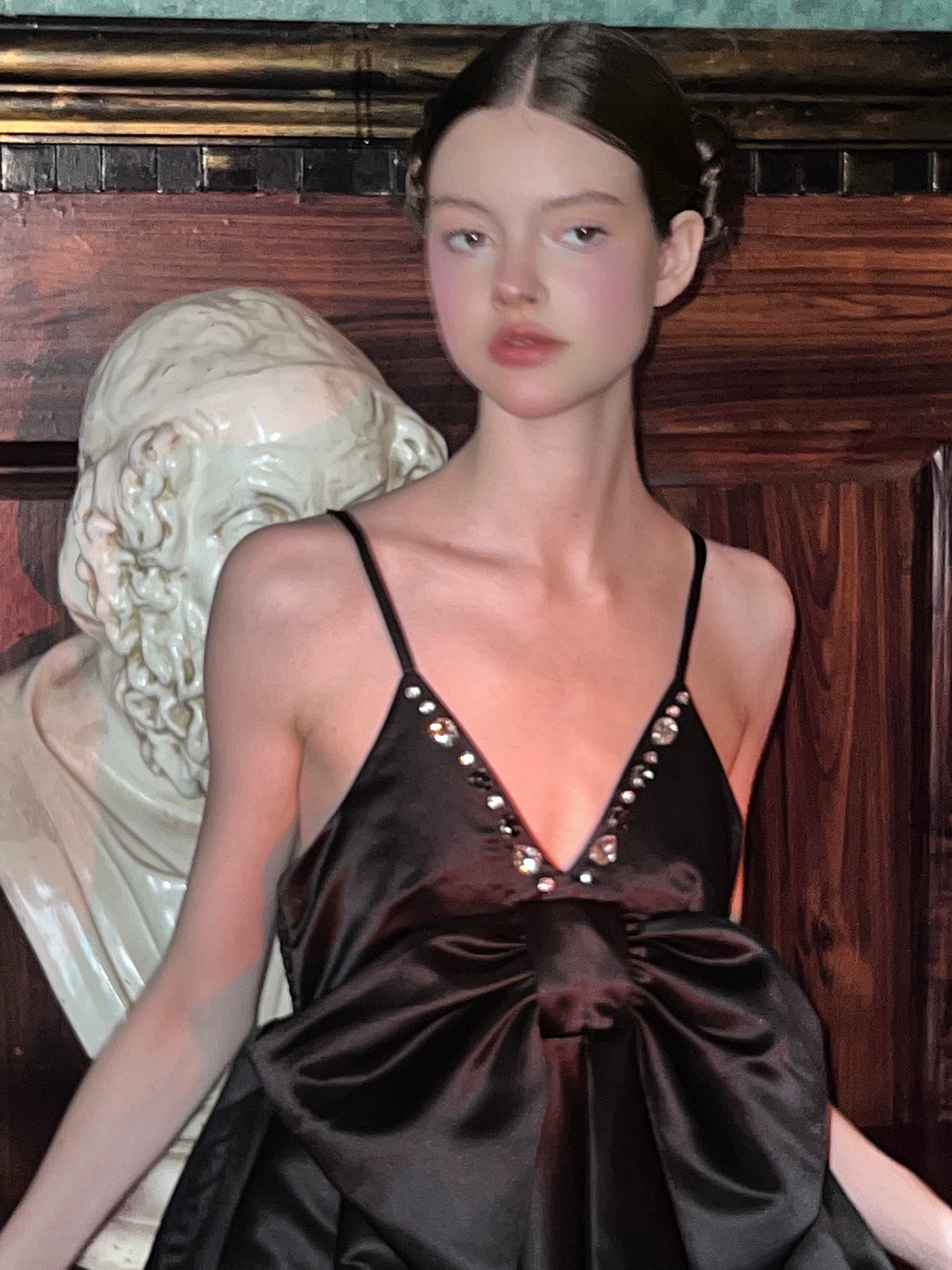 Gem Beaded Bow Flower Bud Suspender Dress ARCANA ARCHIVE Gem Beaded Bow Flower Bud Suspender Dress ARCANA ARCHIVE
