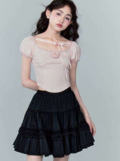 Jacquard Lace Cake Puffy Skirt