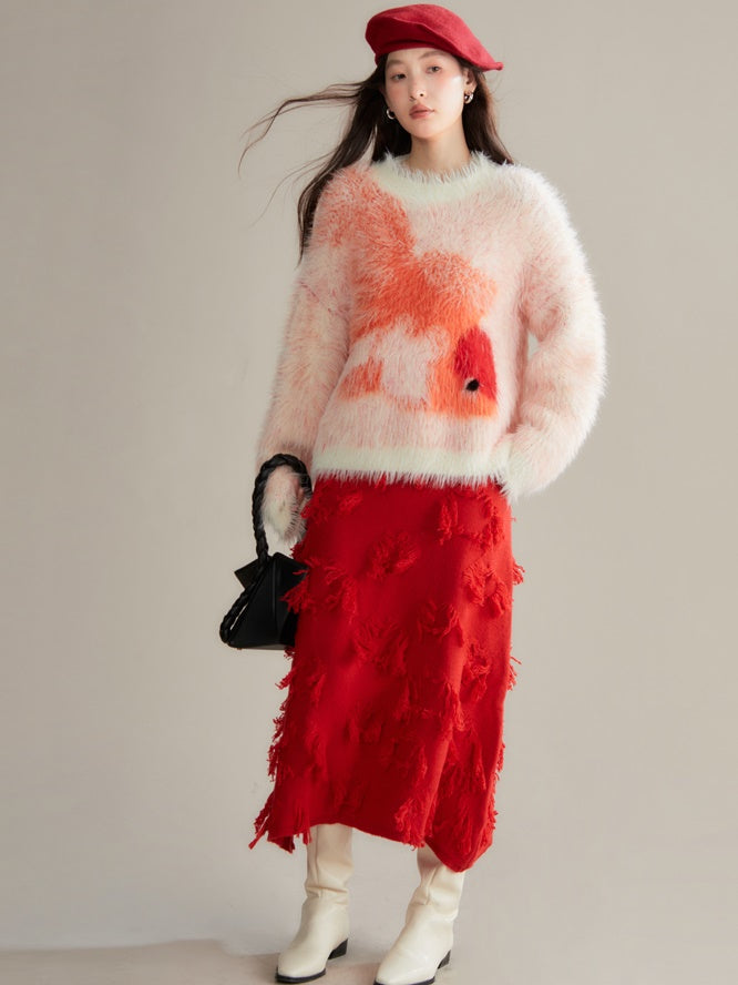 Goldfish Imitation Fur Loose Sweater