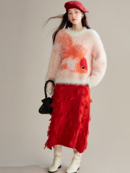 Goldfish Imitation Fur Loose Sweater