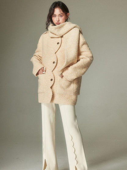 Round Neck Cloud Edge Coat