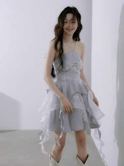 Lace Fungus Sling Top &amp; Irregular Frill Skirt