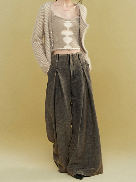 I-shaped Pleated Wide-leg Casual Pants