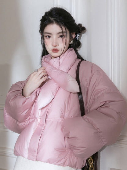 Rabbit Ear Collar Short Down Jacket