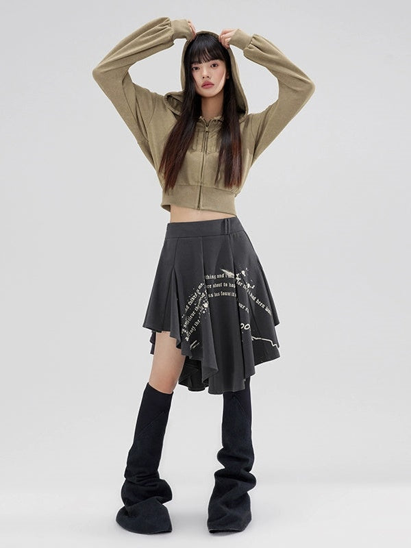 Irregular Hem Circular Skirt