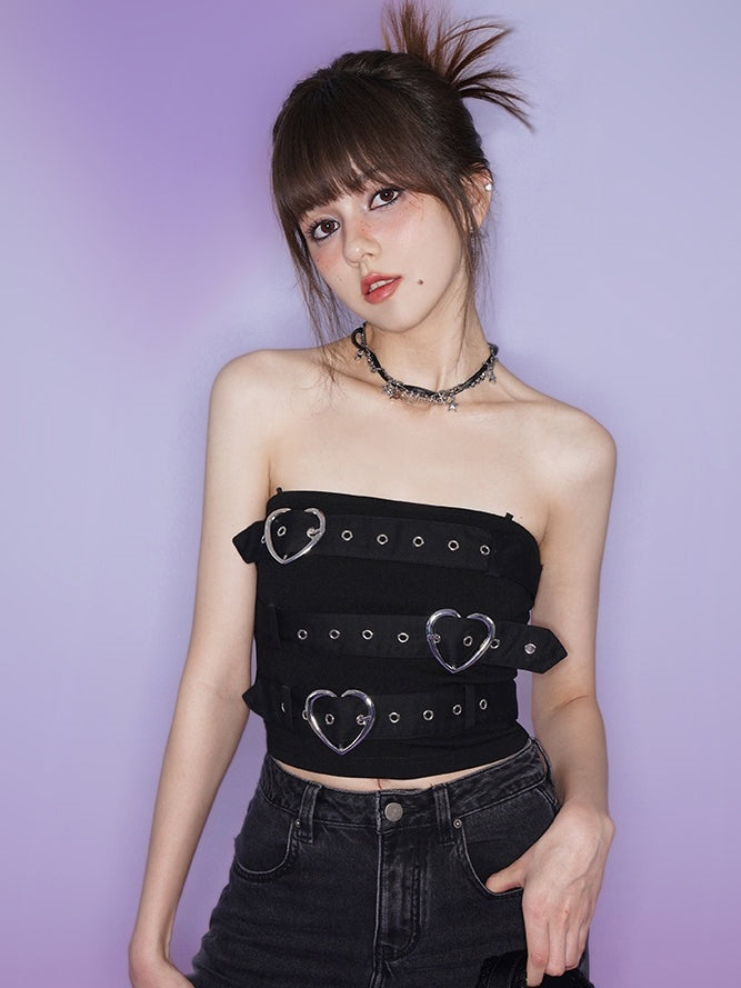 Love Buckle Strap Tube Top