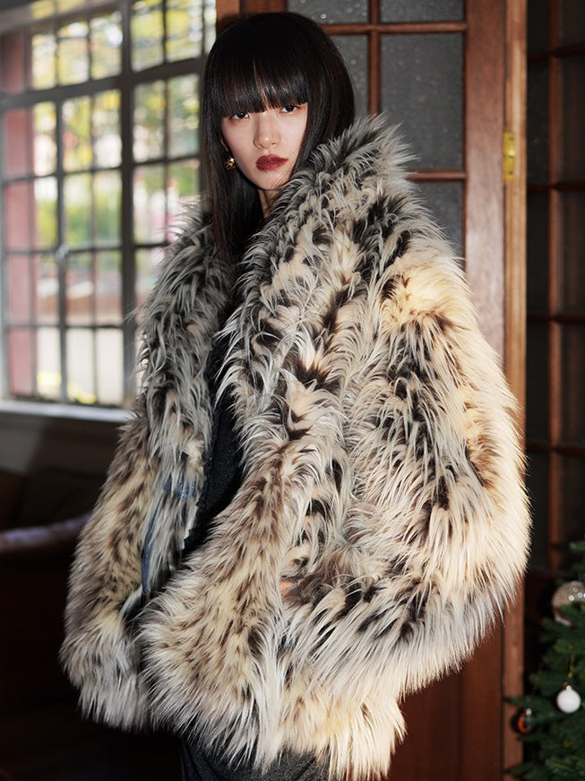 Chinese Plate Button Design Leopard Print Fur Jacket – ARCANA ARCHIVE
