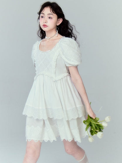 Fake Two-piece Petal Sleeve Dress