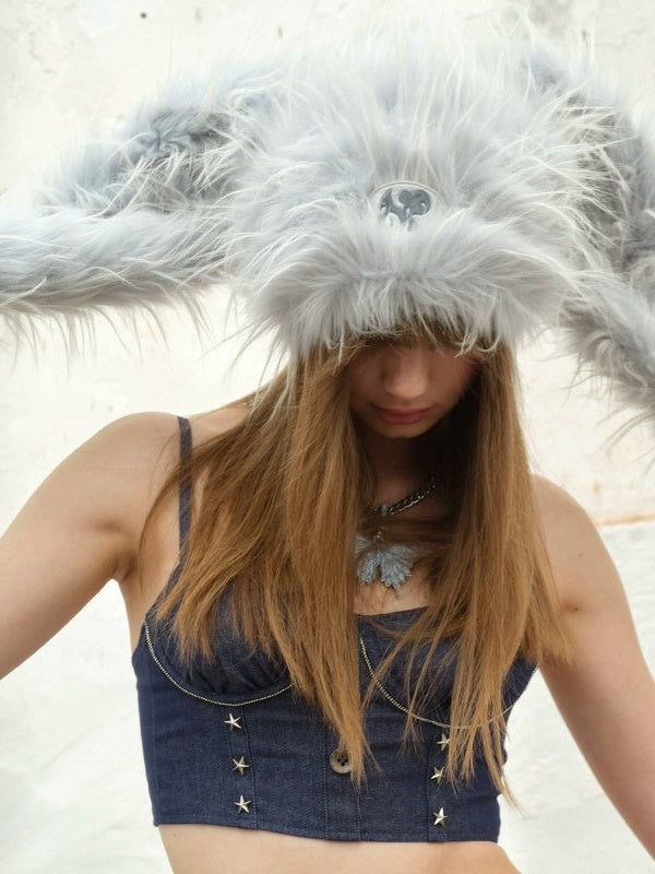 Fake Fur Rabbit Ear Hat