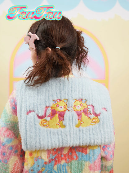 Veste de collier de marin en peluche mignonne imprimée