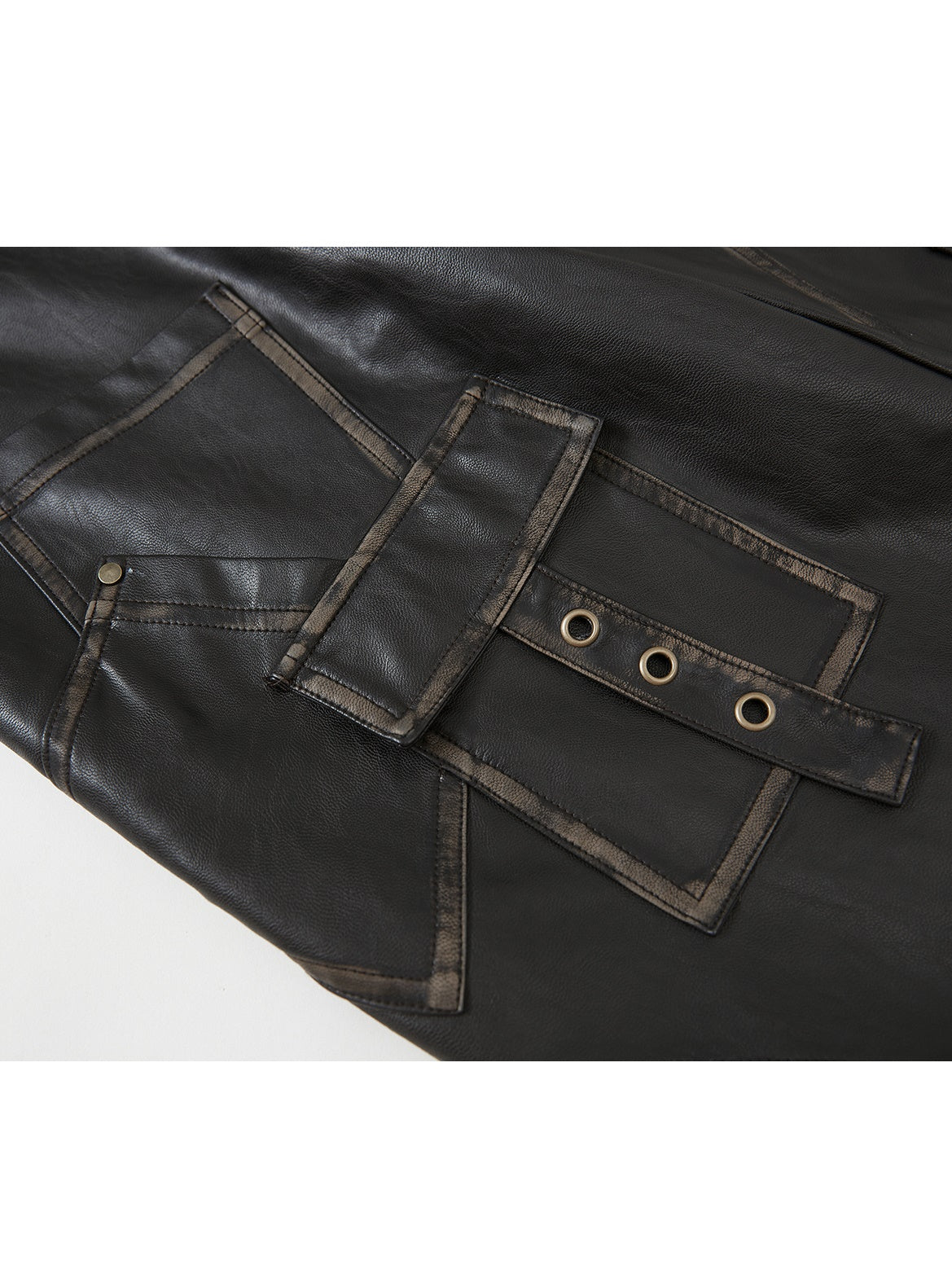 Deconstructed Street Punk Distressed Leather Pants