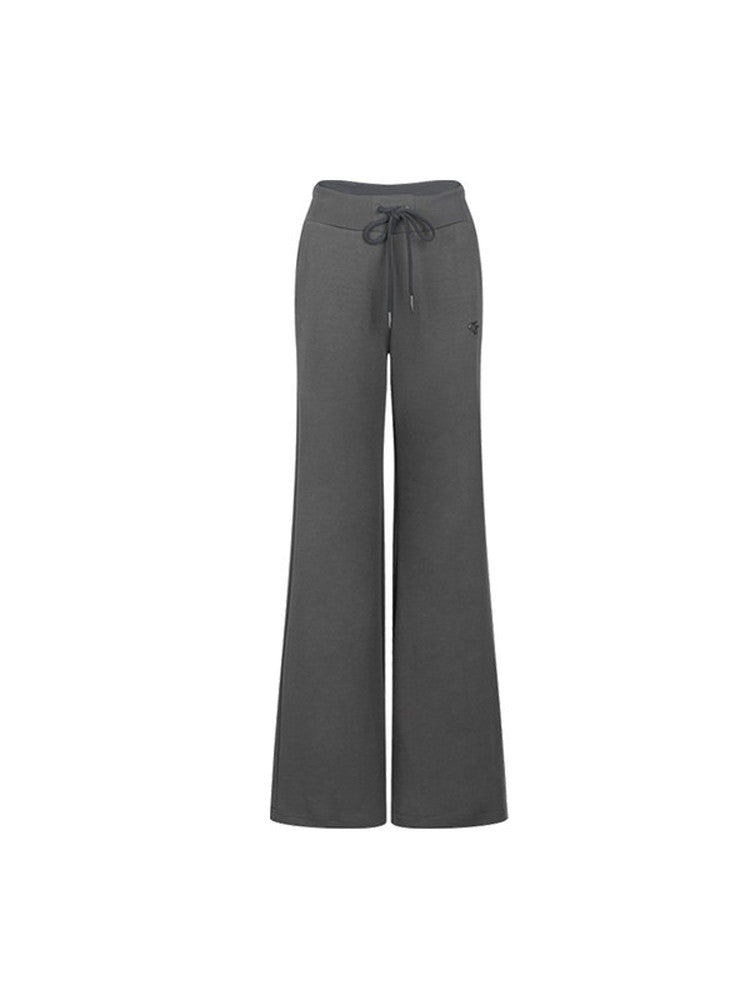 Casual Drawstring Simple Flare Loose-Pants