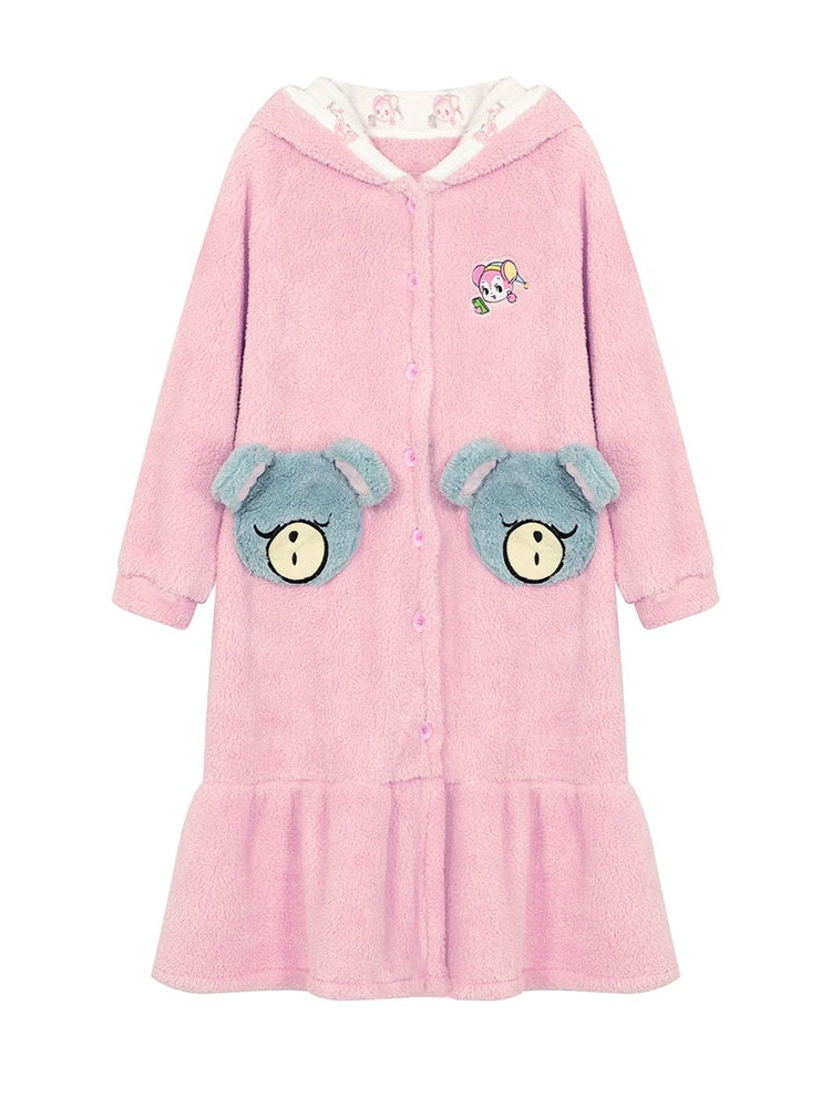 BoA Hooded Long One-piece Pajamas