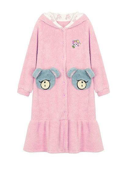 BoA Hooded Long One-piece Pajamas