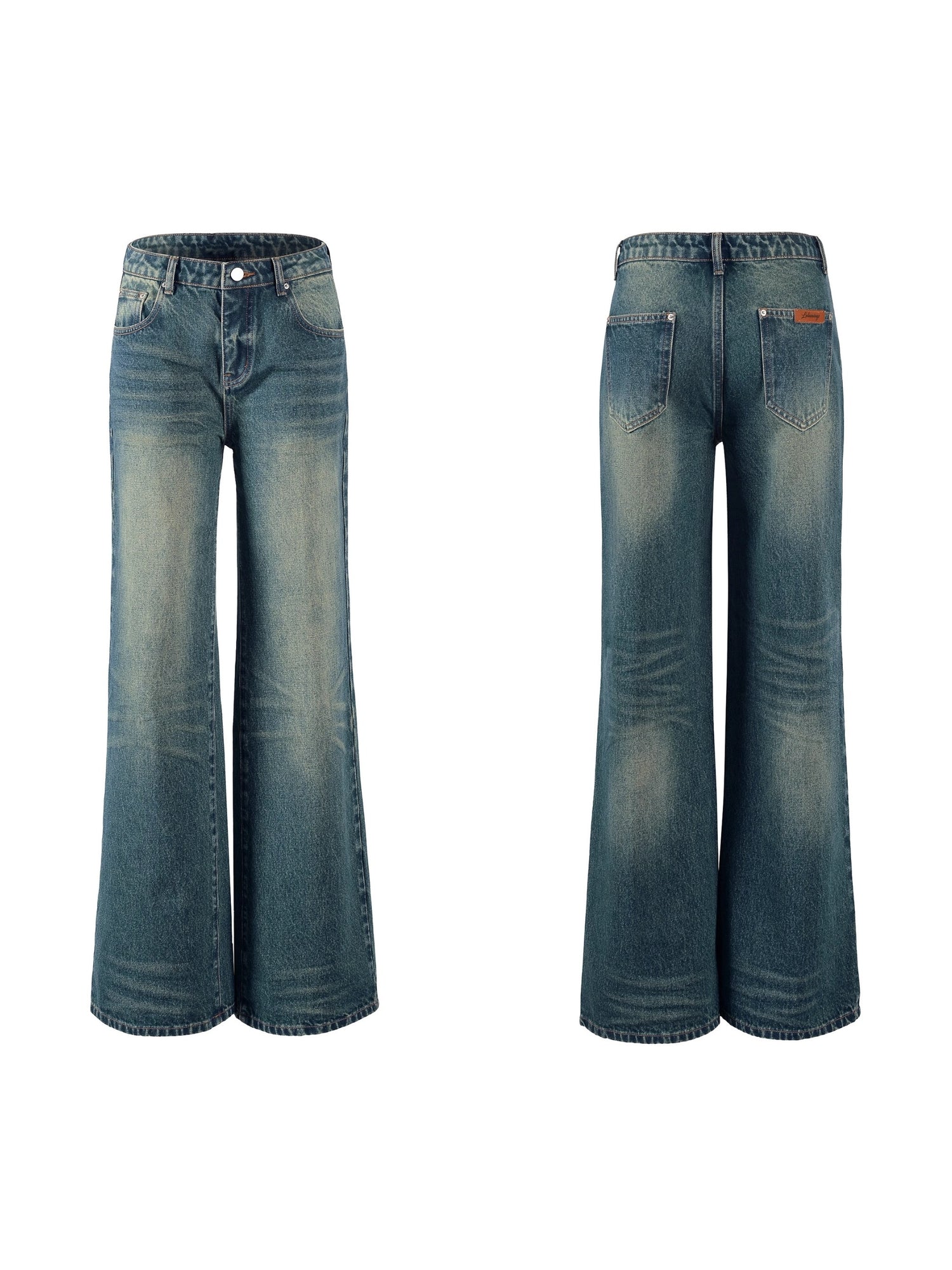 Retro Delessed Low-T-T-T-T-T-T-Weitbein-Jeans