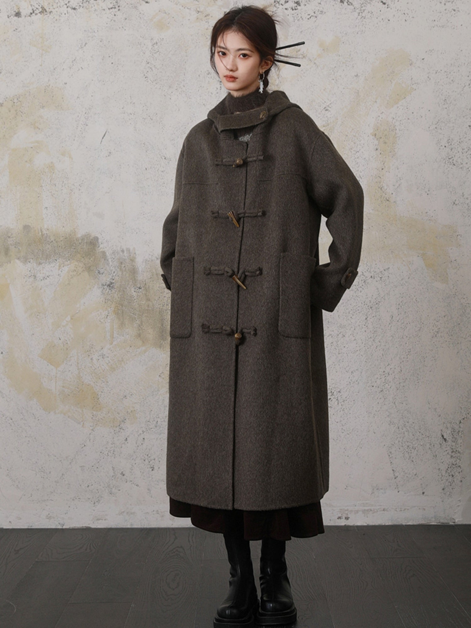 Horn Button Double-sided Duffel Coat