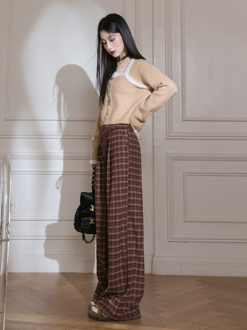 Square Neck Fake Two-piece Sweater