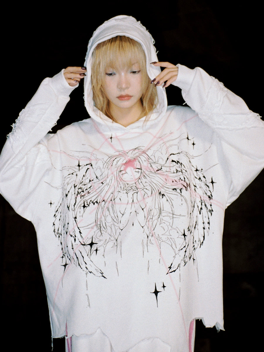 Magic Angel Print Hooded Sweat