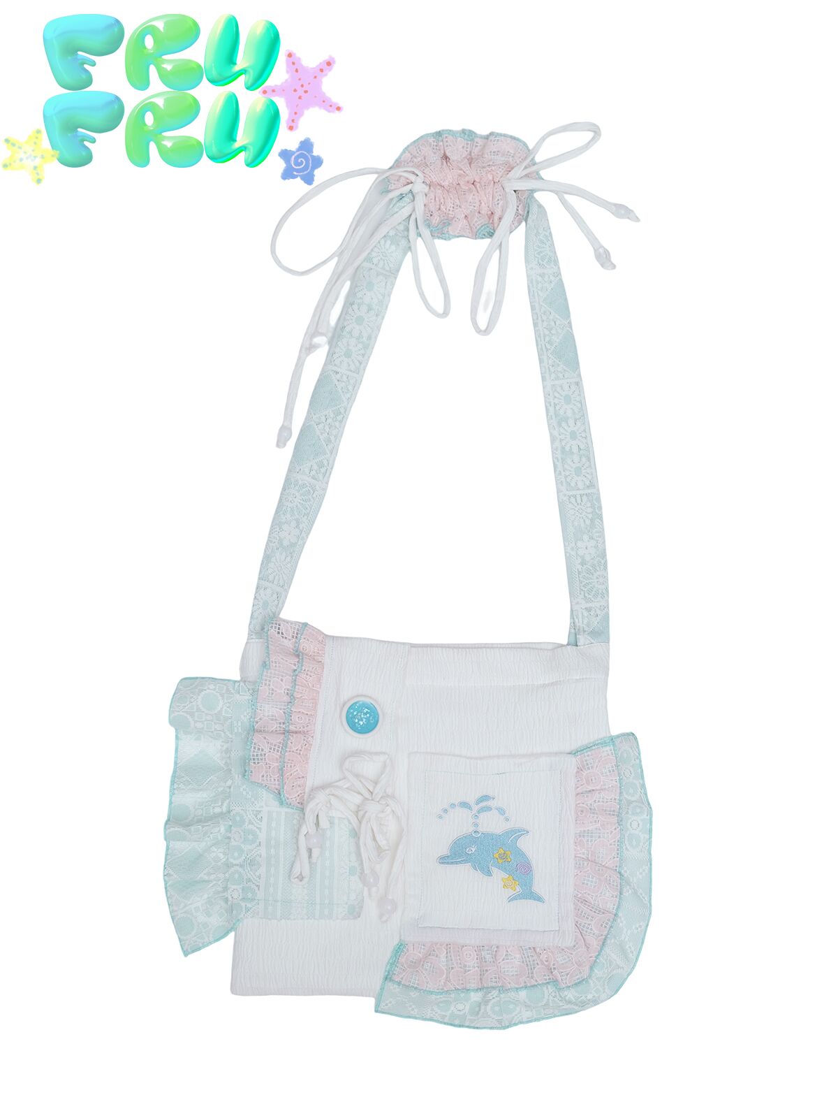 Dolphin Lace Retro Stitching Oblique Bag